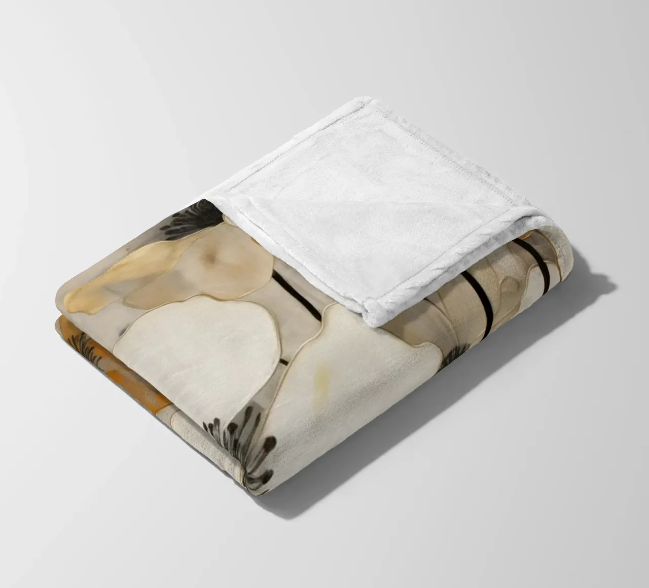 Fiori in crema e marrone coperta in pile da Imagine