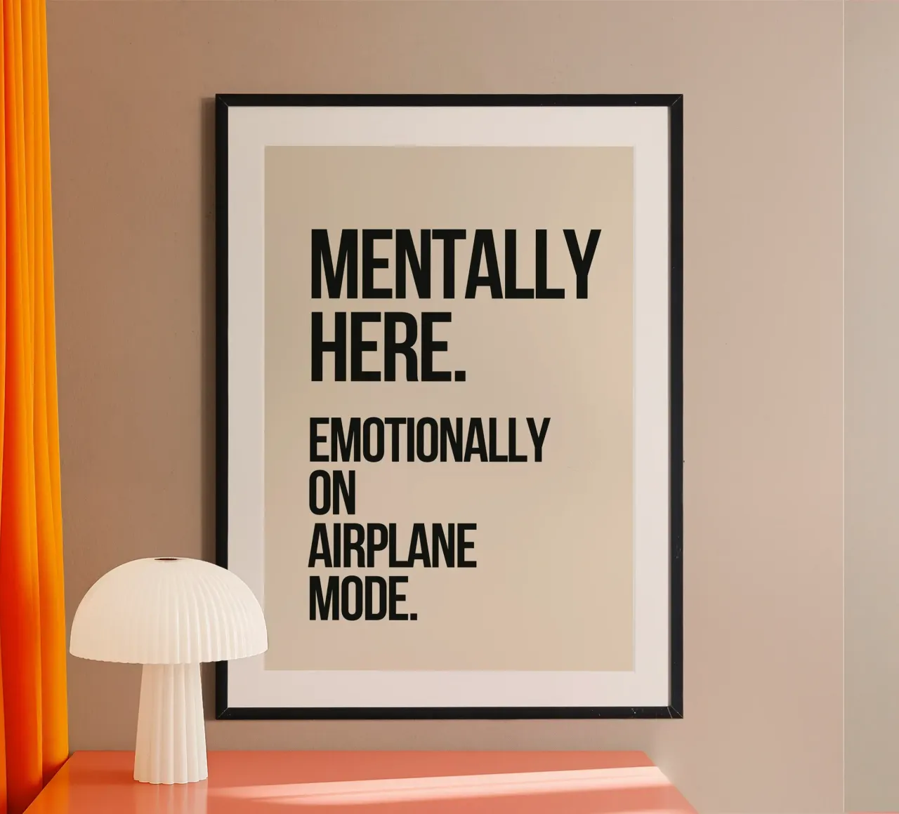 Mentally Present, Emotionally Detached poster con marco de aluminio de Mosaic Dialogue