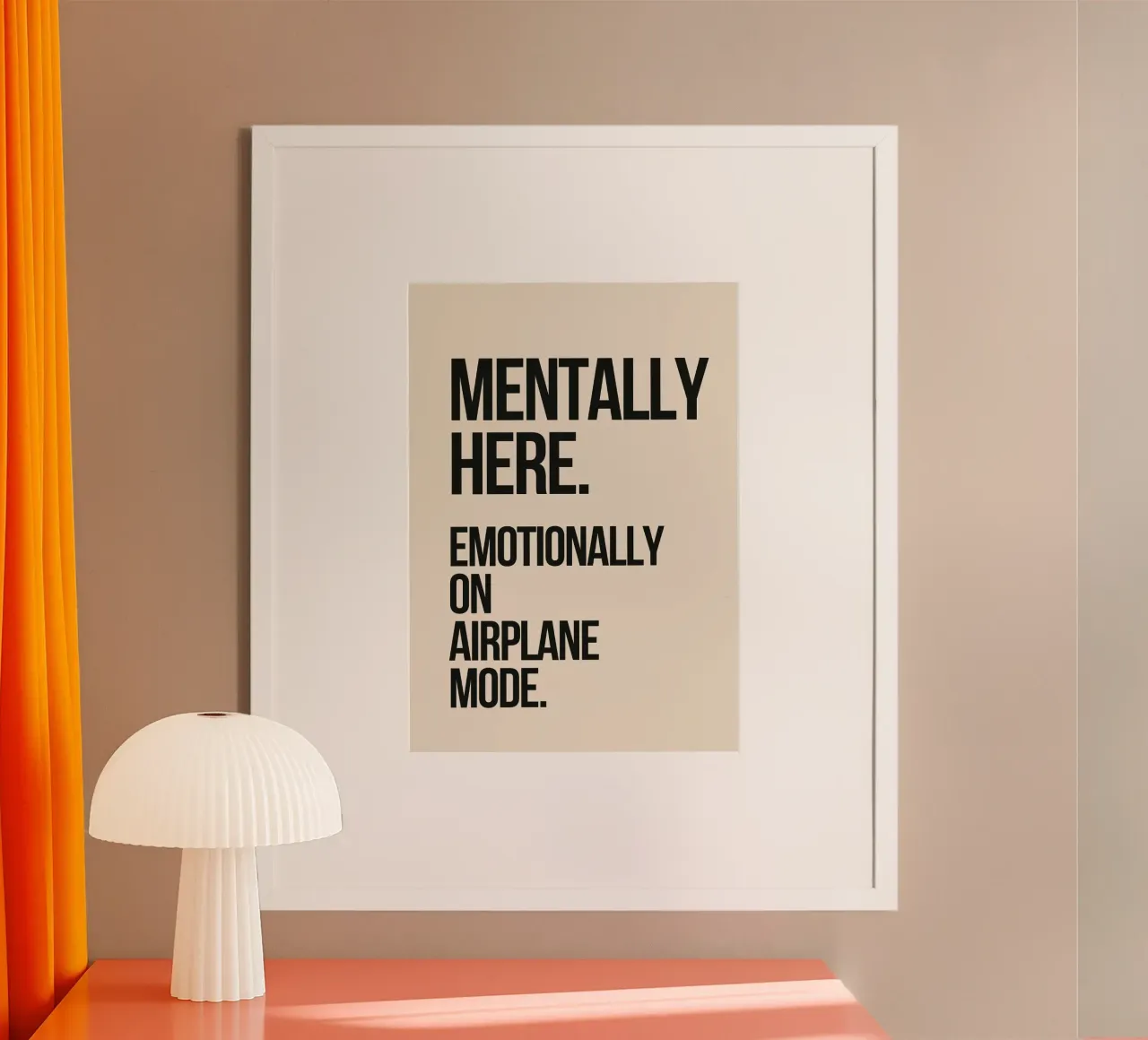 Mentally Present, Emotionally Detached poster con marco de aluminio de Mosaic Dialogue