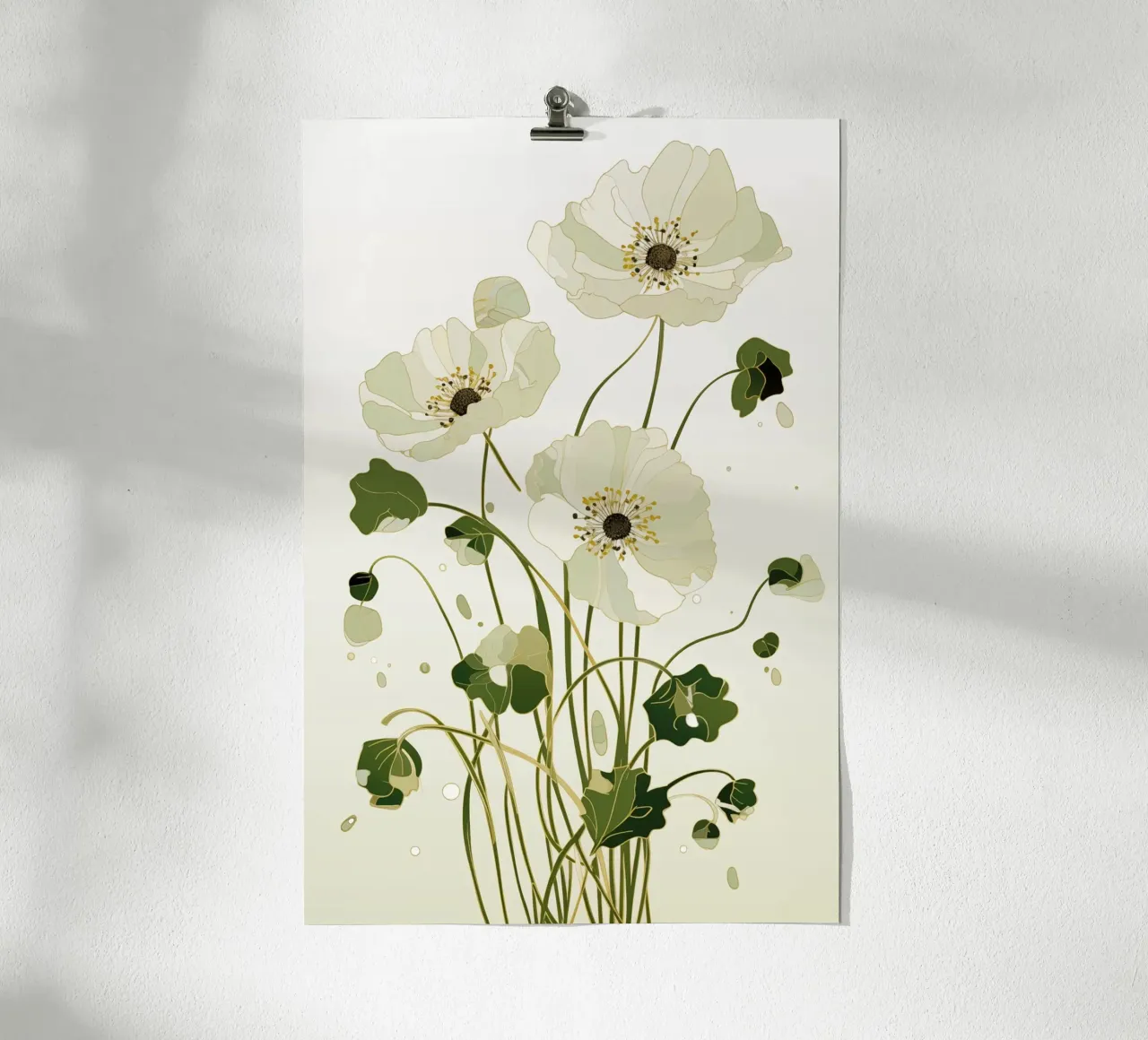Verde papavero poster con telaio in plastica da Imagine
