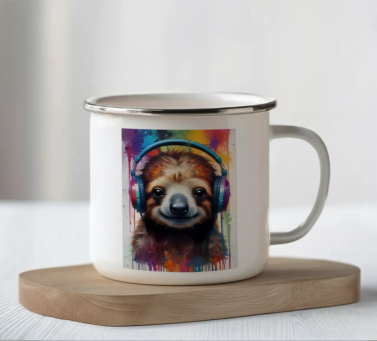 Baby Sloth melomane tazza in smalto da MakArena