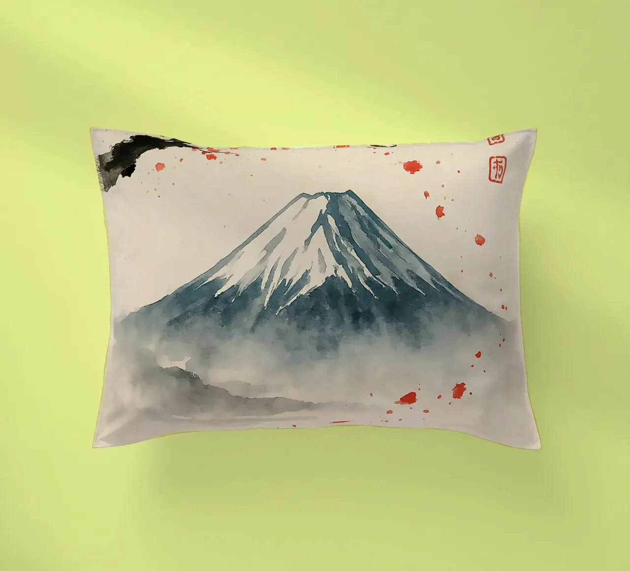 Serene View of Mount Fuji cuscino da Mosaic Dialogue