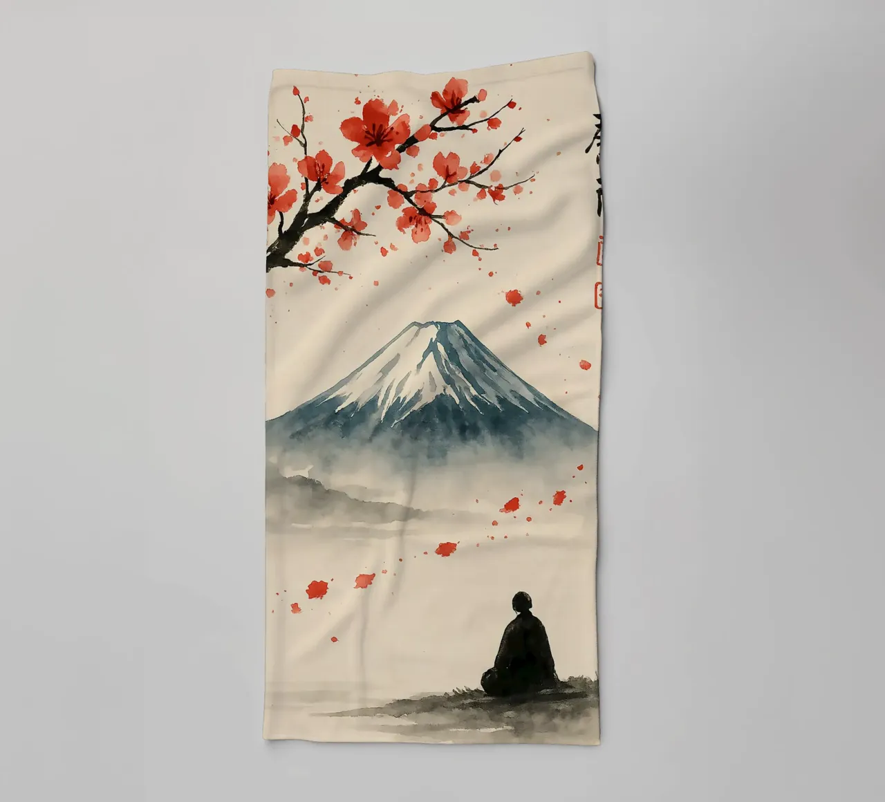 Serene View of Mount Fuji asciugamano da bagno da Mosaic Dialogue