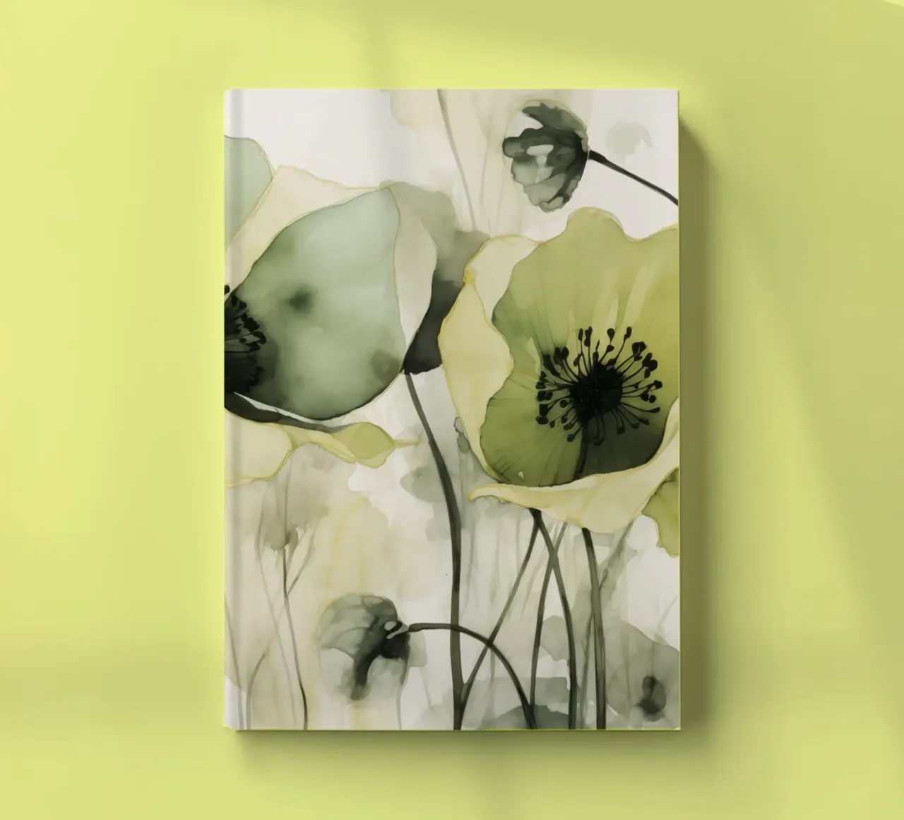 Poppies in green colours notebook by Imagine