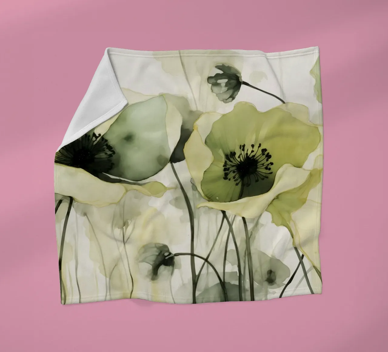 Papaveri nei colori verdi coperta in pile da Imagine