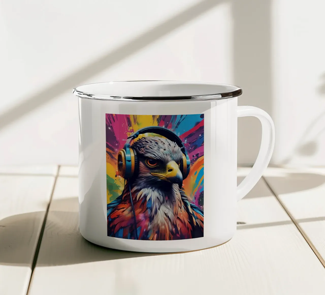 Falcon ama la musica tazza in smalto da MakArena