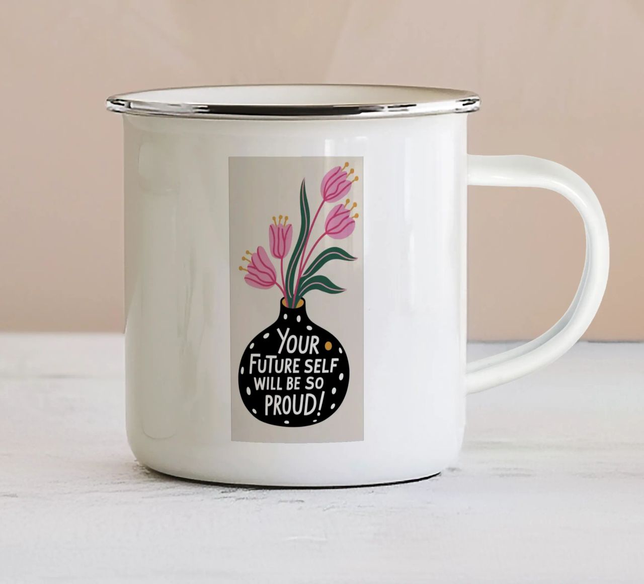 YOUR FUTURE SELF tazza in smalto da 20 Farben
