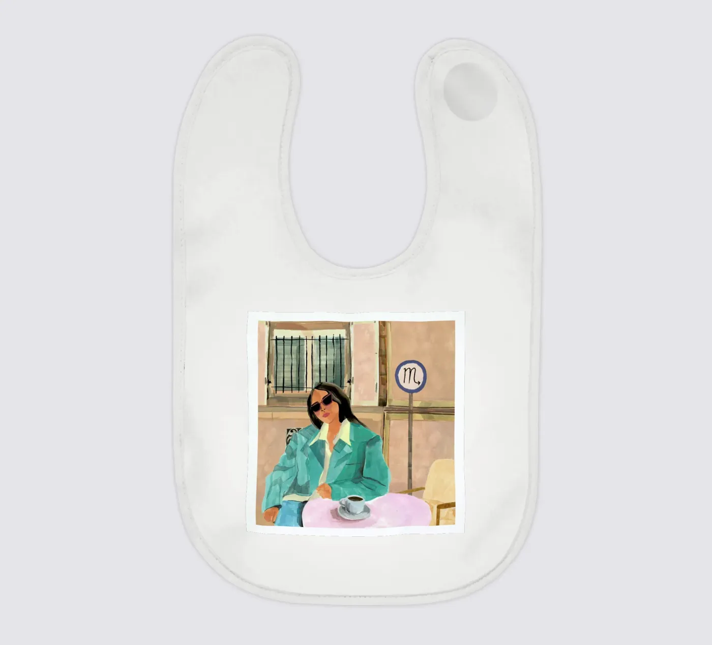 Scorpio baby bib by Laura Page