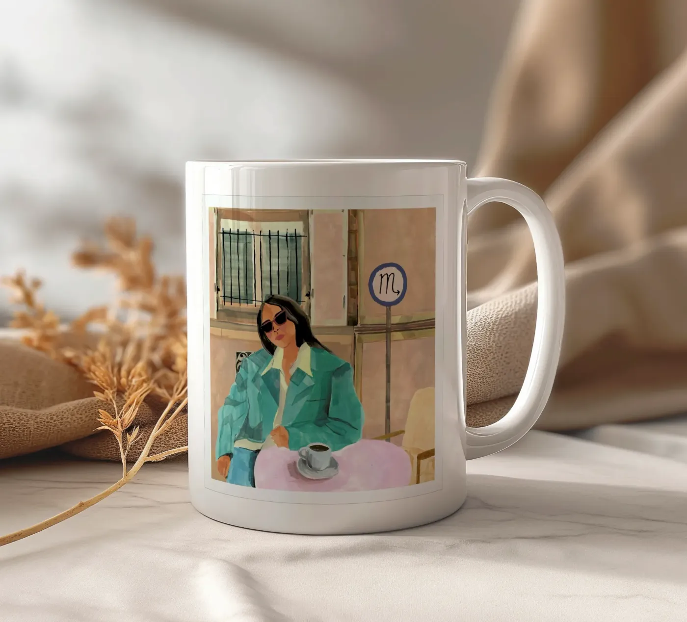 Scorpio ceramic mug by Laura Page