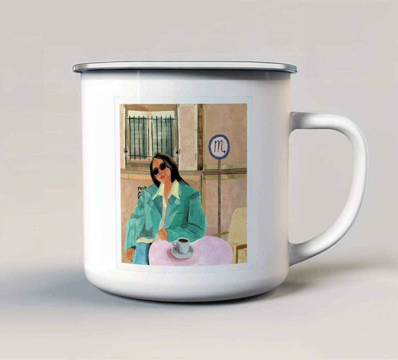 Scorpio tazza in smalto da Laura Page