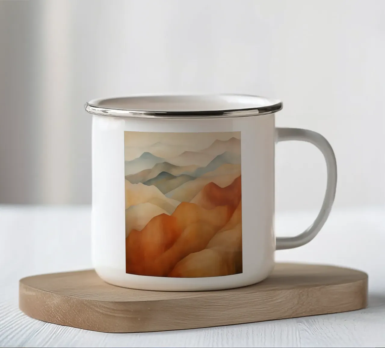 Paesaggio montano con i colori della terra tazza in smalto da Imagine