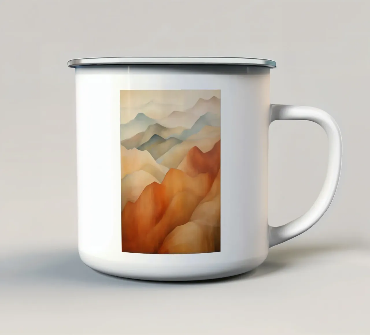 Paesaggio montano con i colori della terra tazza in smalto da Imagine