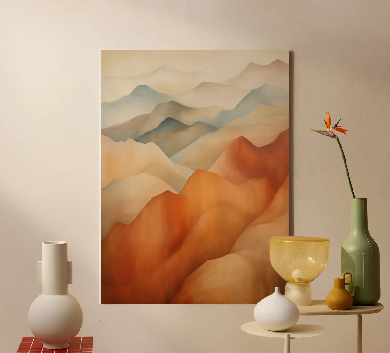 Paesaggio montano con i colori della terra tela con Cornice a cassetta da Imagine