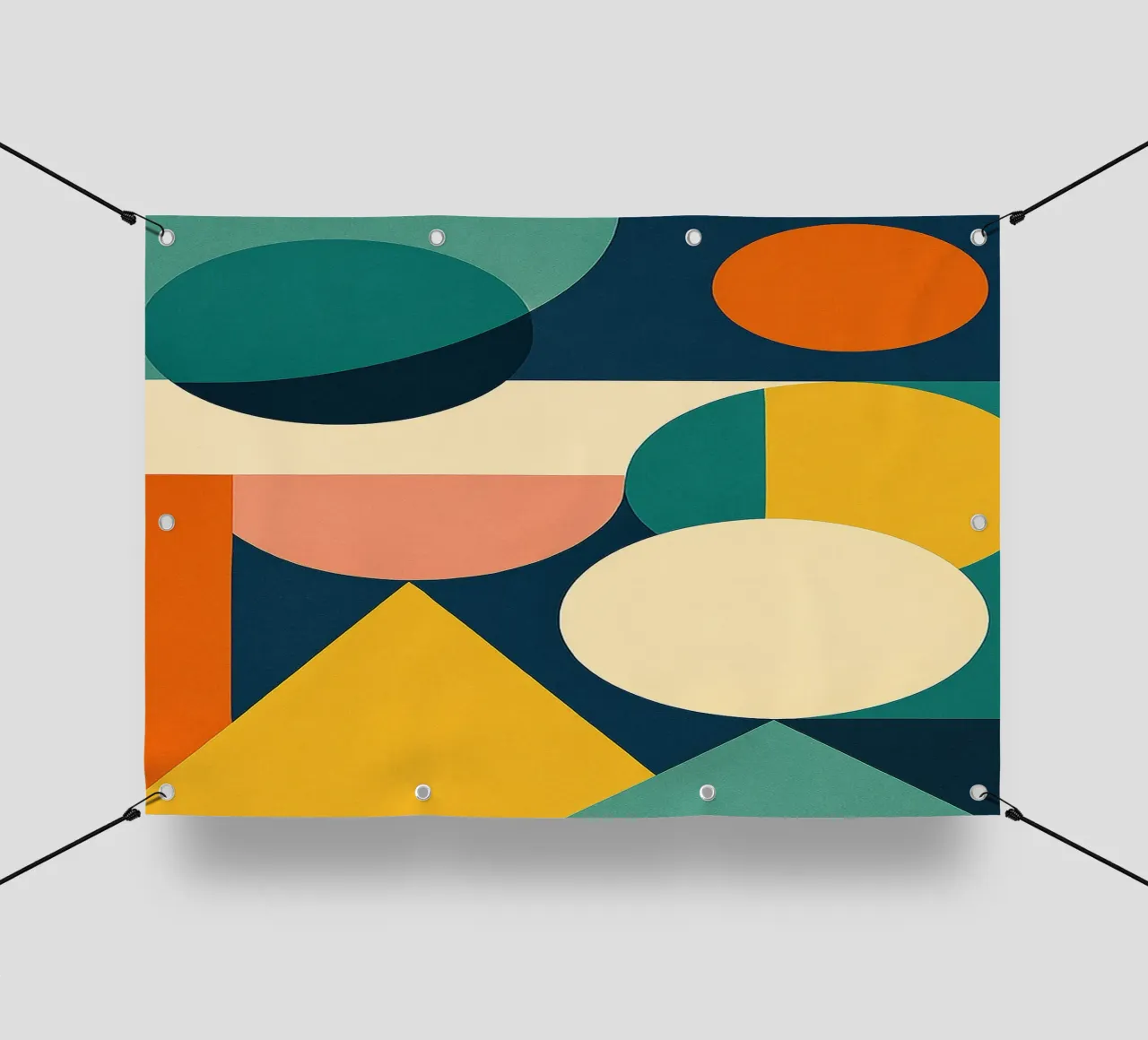 Mid-Century Modern Abstraction telo in pvc da Mosaic Dialogue