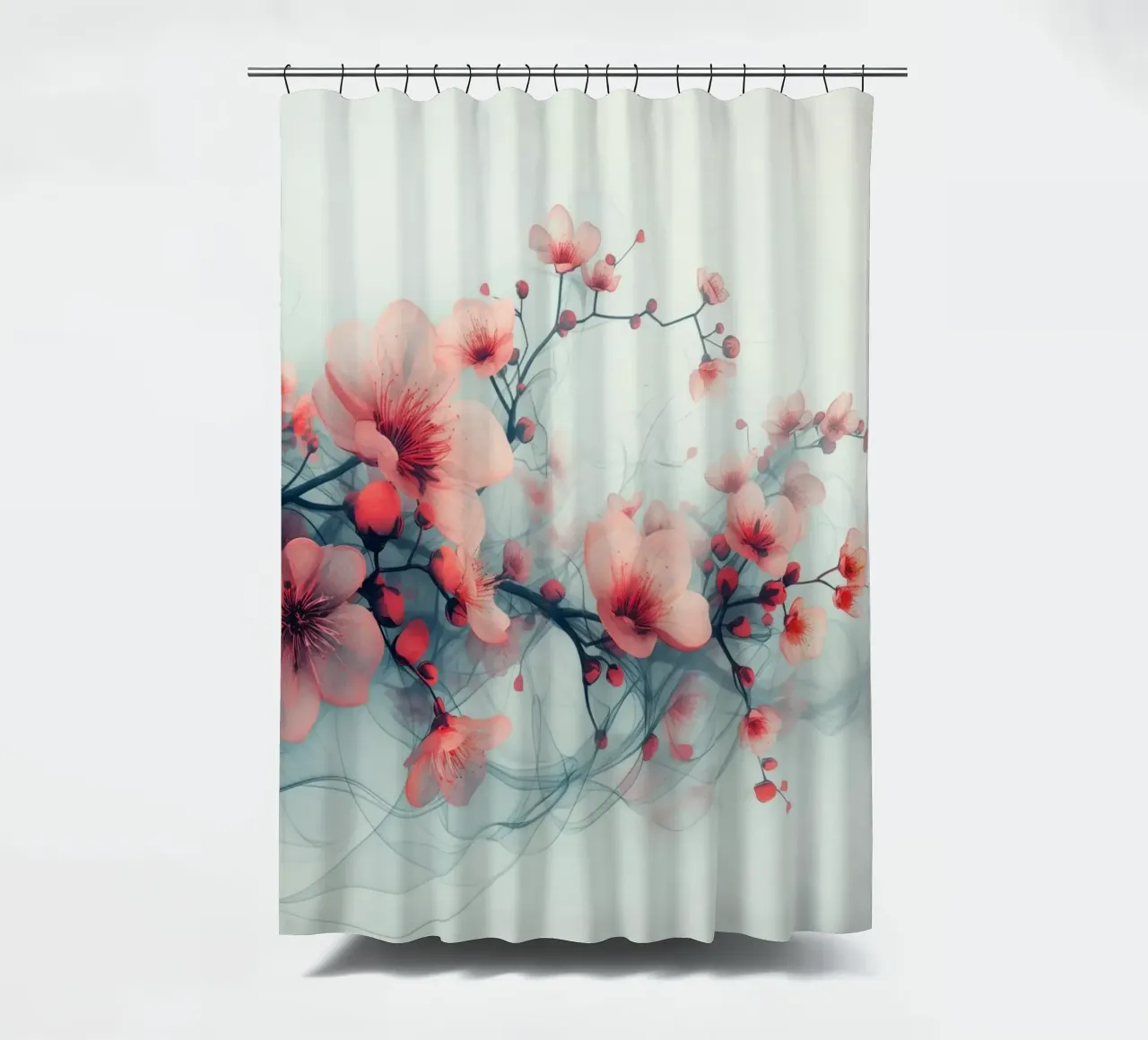 Bloesem rood shower curtain by Imagine