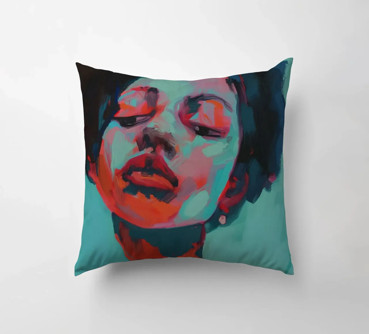 Women's portrait decorative cushion by Imagine