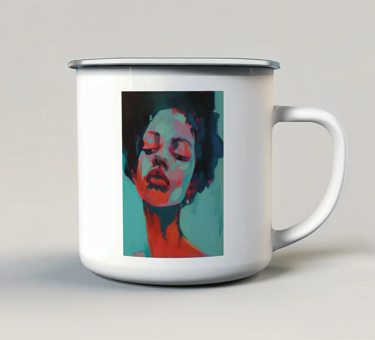 Ritratto di donna tazza in smalto da Imagine
