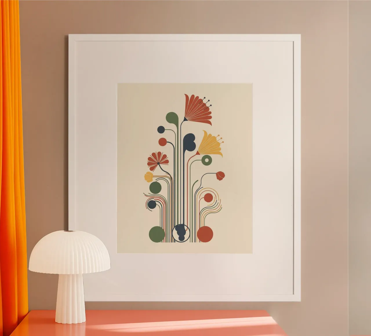 Floral bauhaus #009: Art Deco Botanical Bloom poster da Zen Design