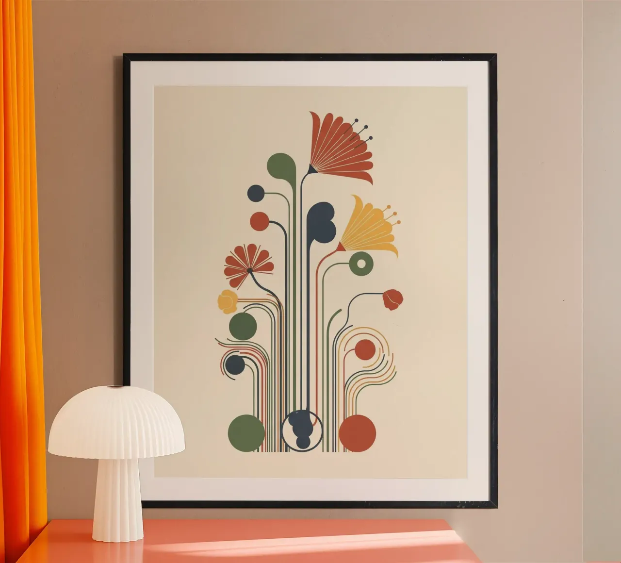 Floral bauhaus #009: Art Deco Botanical Bloom poster da Zen Design