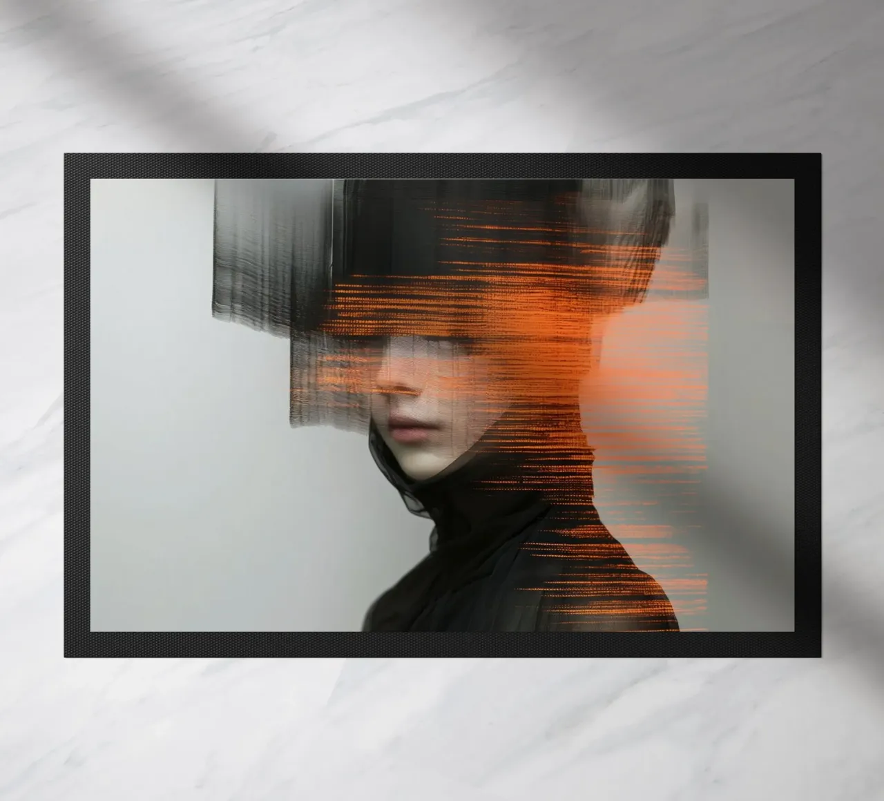 Abstract female portrait doormat by Imagine