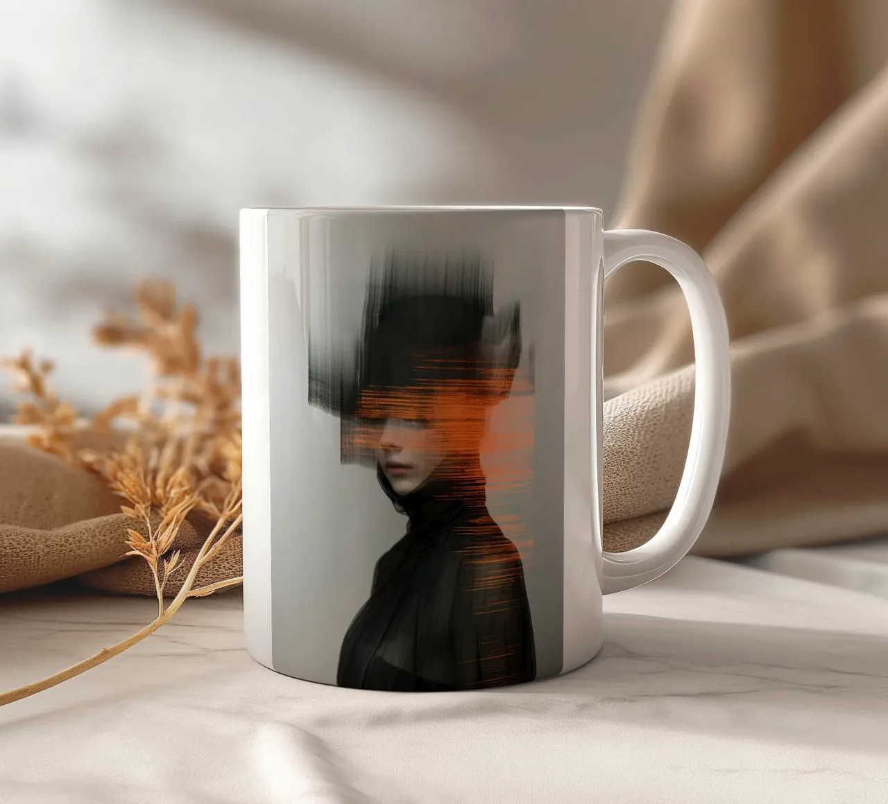Ritratto femminile astratto tazza in ceramica da Imagine