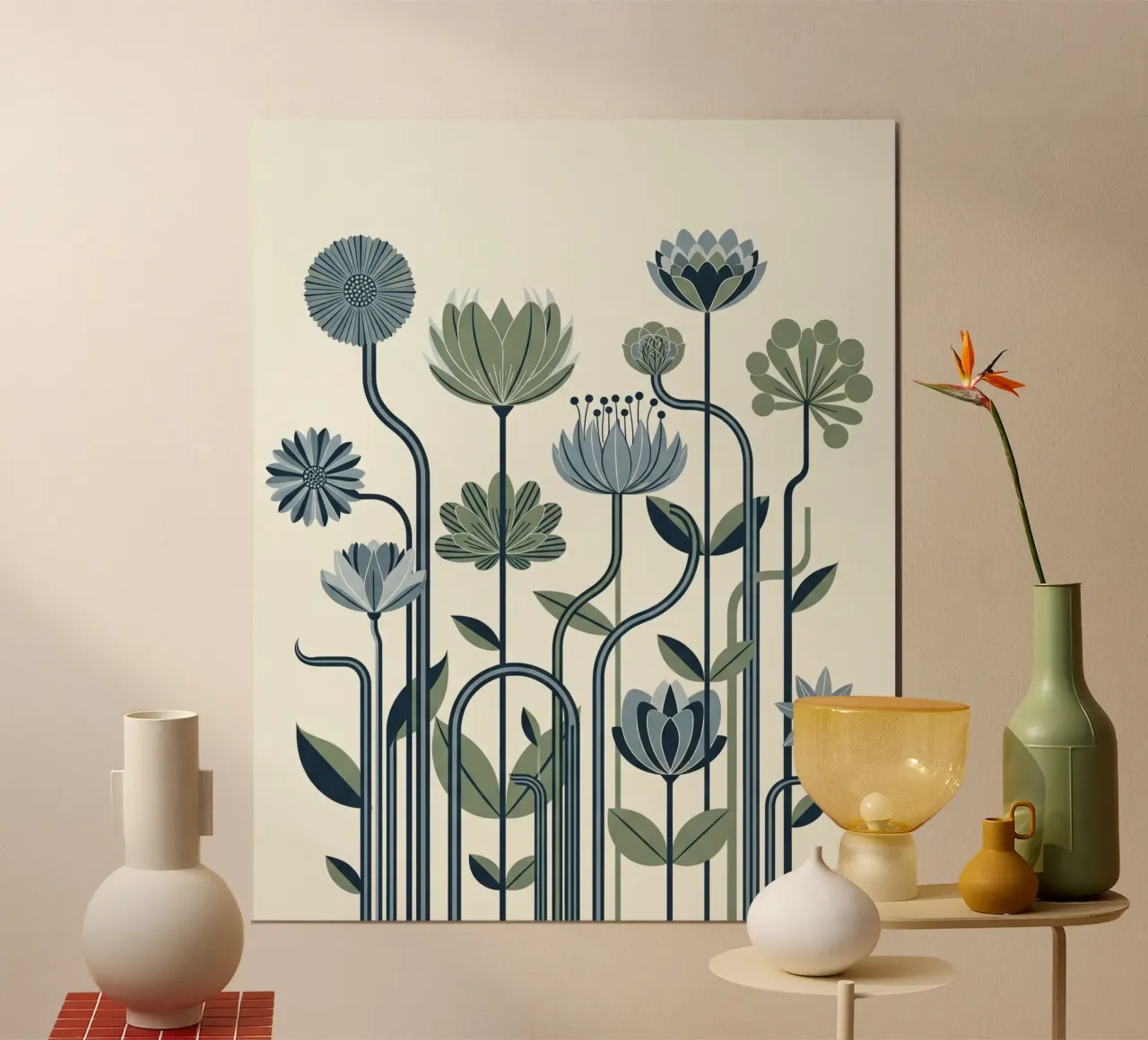 Floral bauhaus #010: Serene Botanical Garden poster by Zen Design