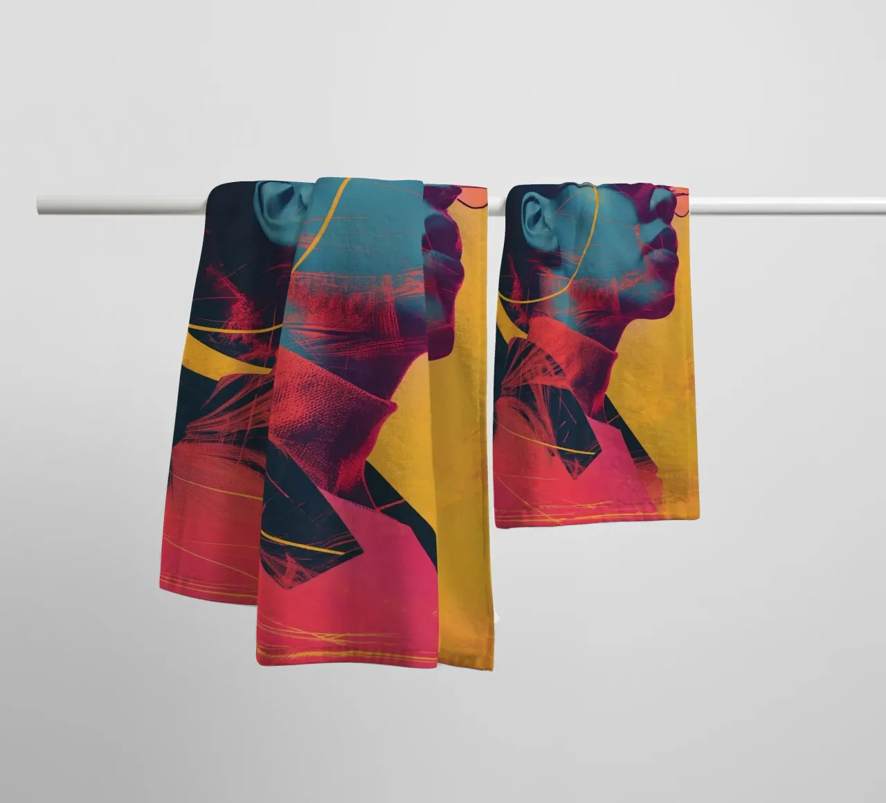 Abstract portret towel by Imagine