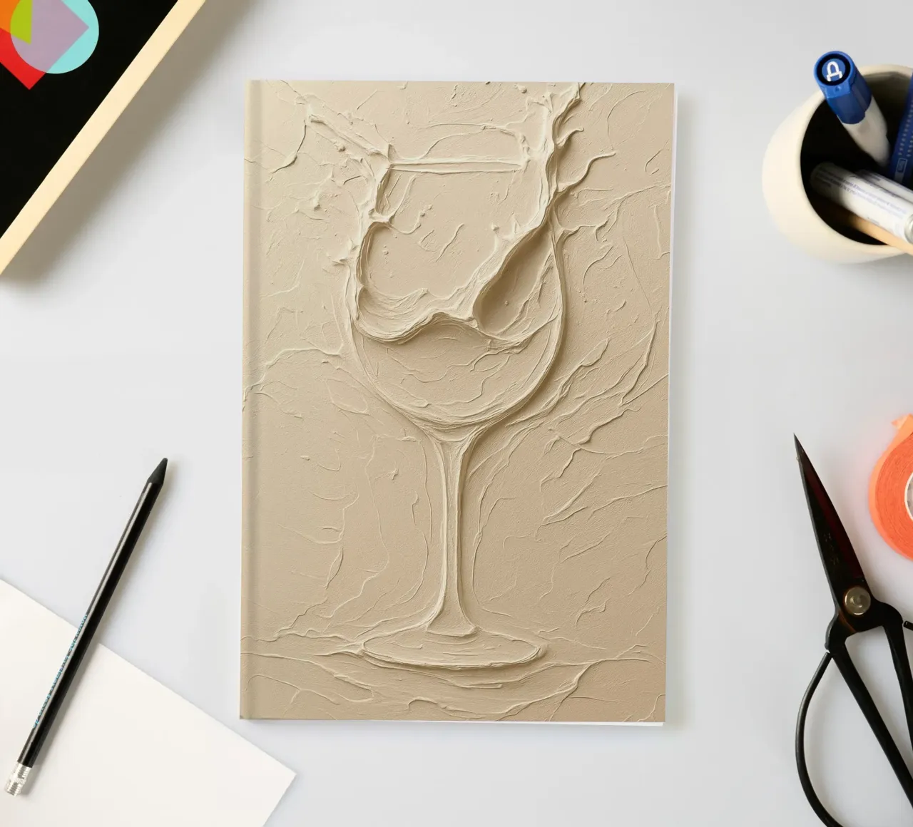 Weinglas in Struktur notebook by Frameform