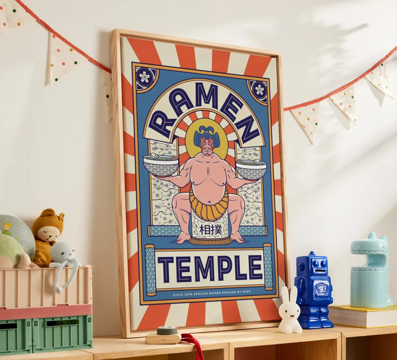 Ramen Temple Balance tela con Cornice a cassetta da daylight design studio