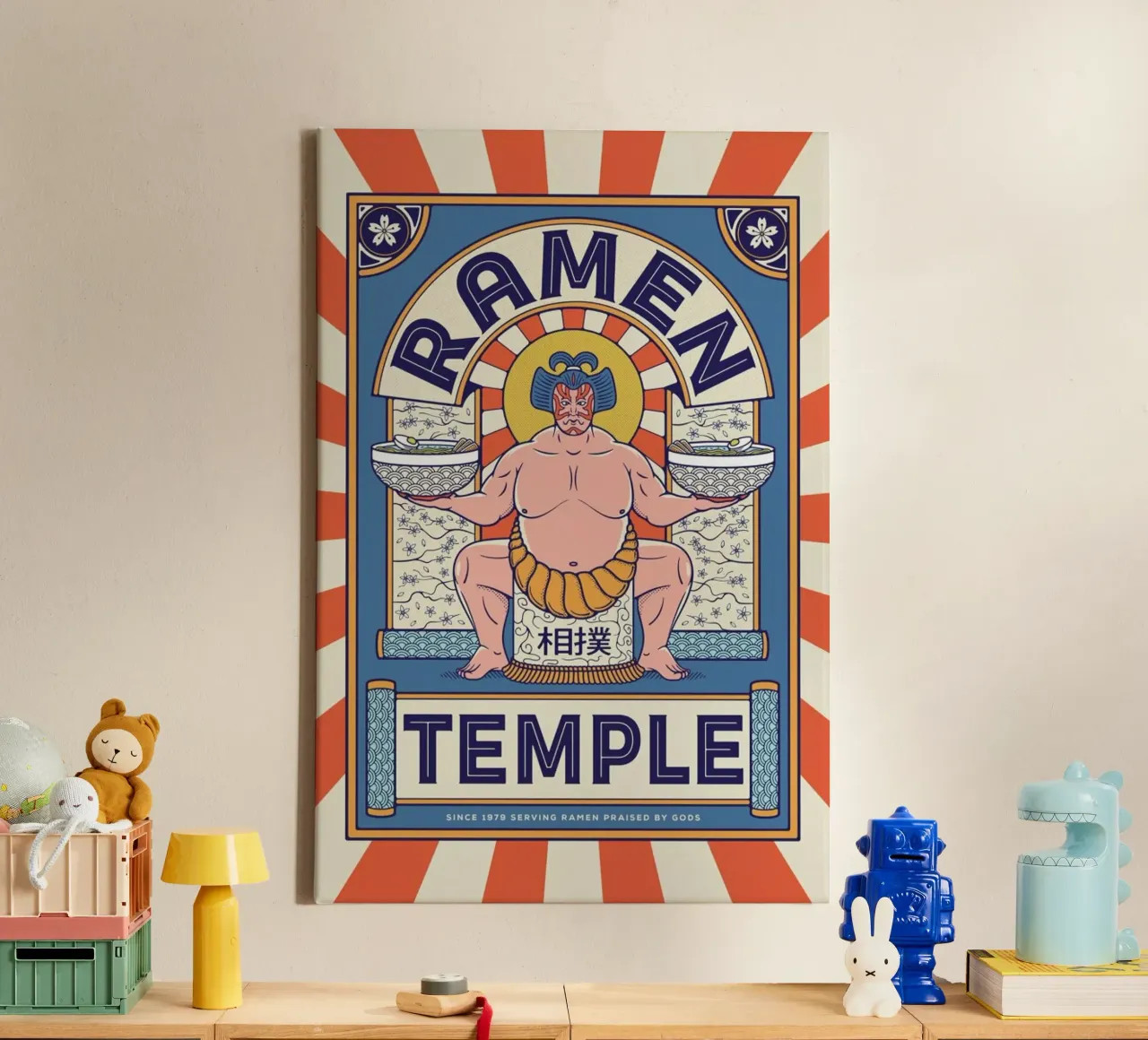 Ramen Temple Balance tela con Cornice a cassetta da daylight design studio
