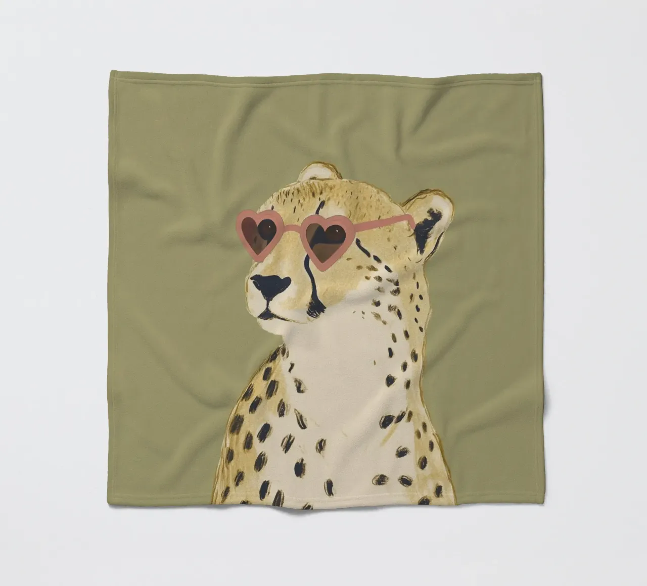 Occhiali a cuore con ghepardo coperta in pile da Carinaprint