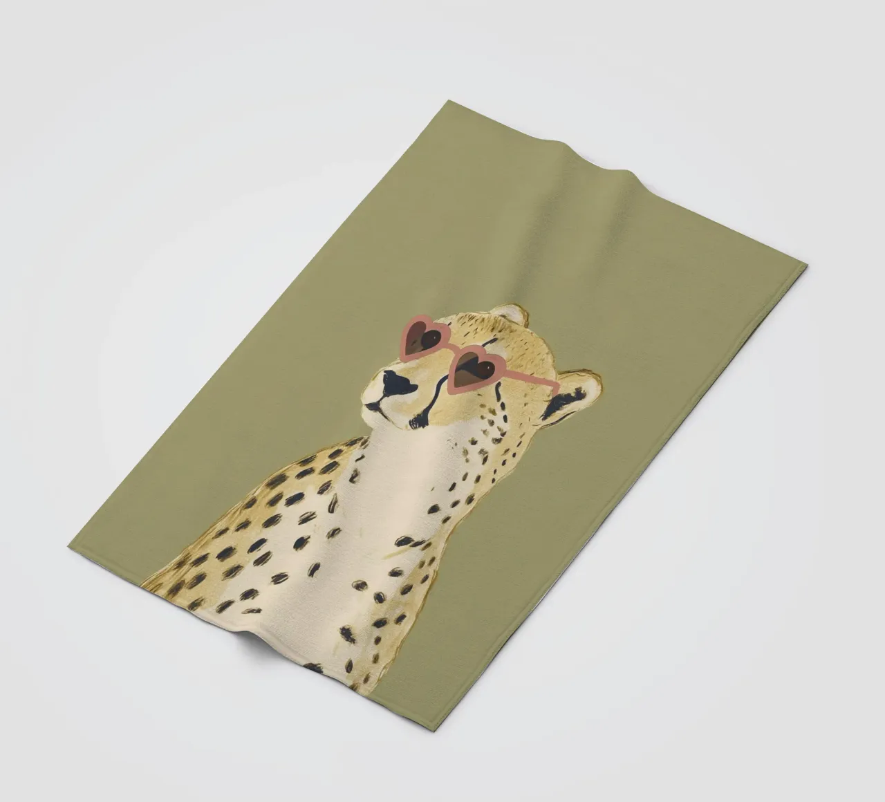 Occhiali a cuore con ghepardo coperta in pile da Carinaprint