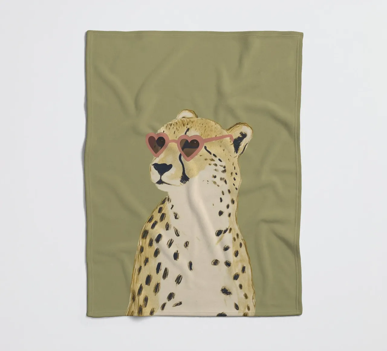 Occhiali a cuore con ghepardo coperta in pile da Carinaprint