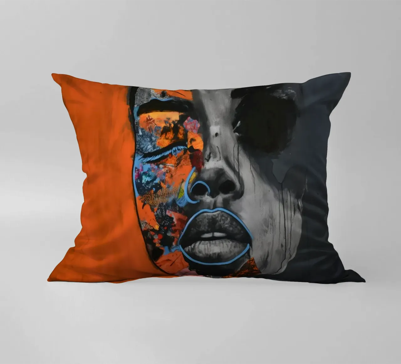 Abstract portret decorative cushion by Imagine