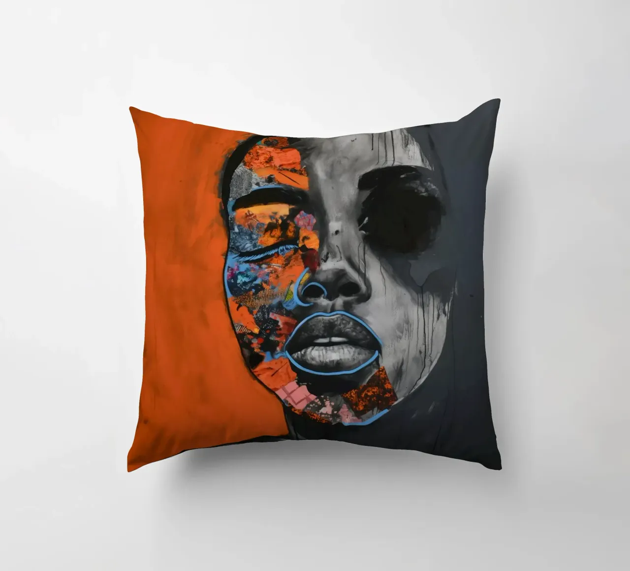 Abstract portret decorative cushion by Imagine