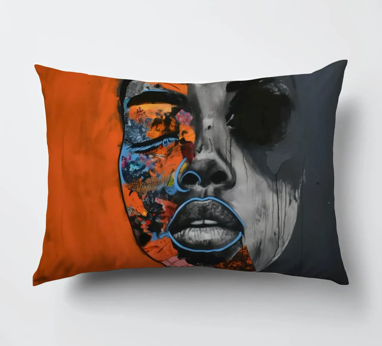 Abstract portret decorative cushion by Imagine