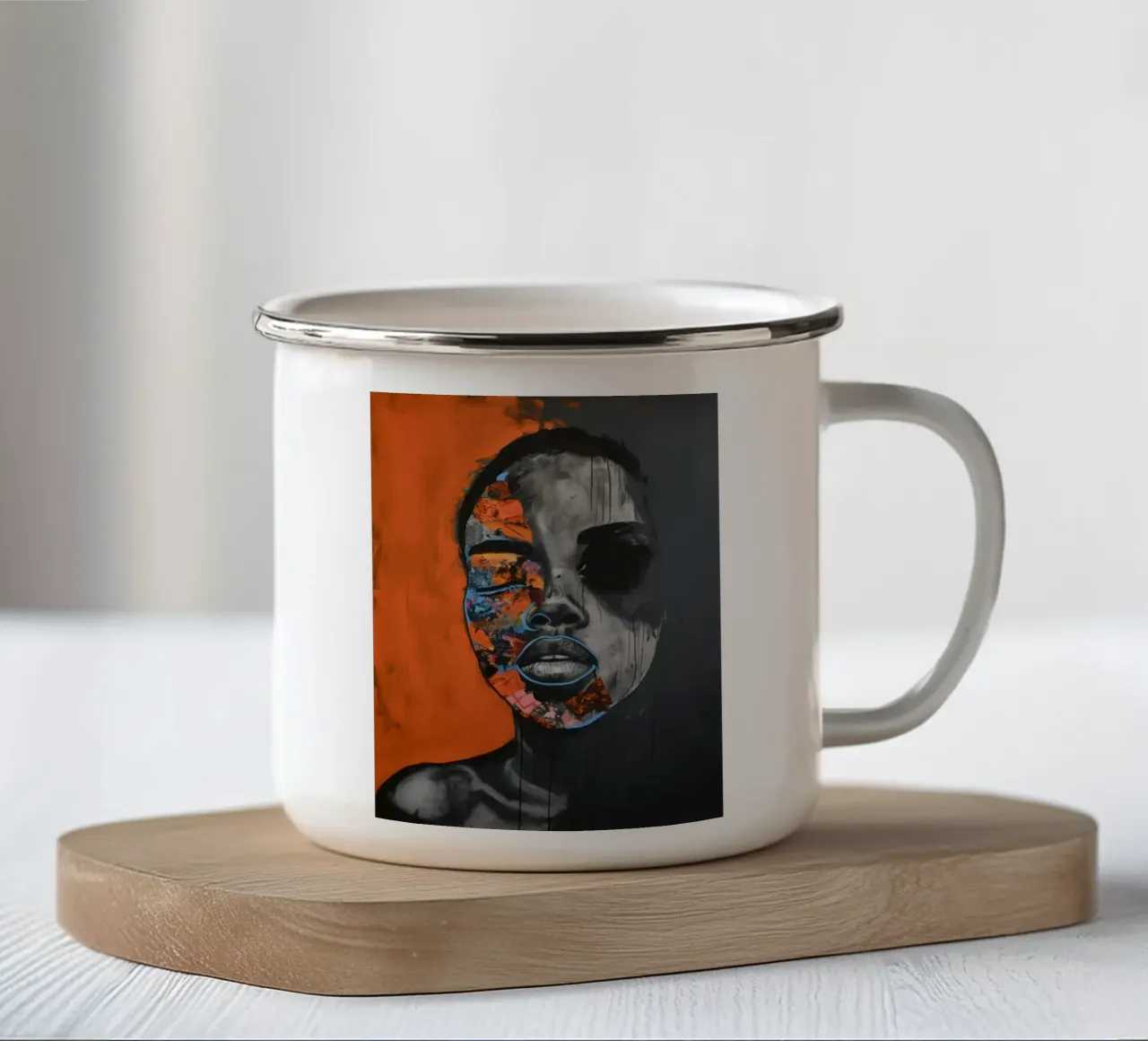 Portatilone astratto tazza in smalto da Imagine