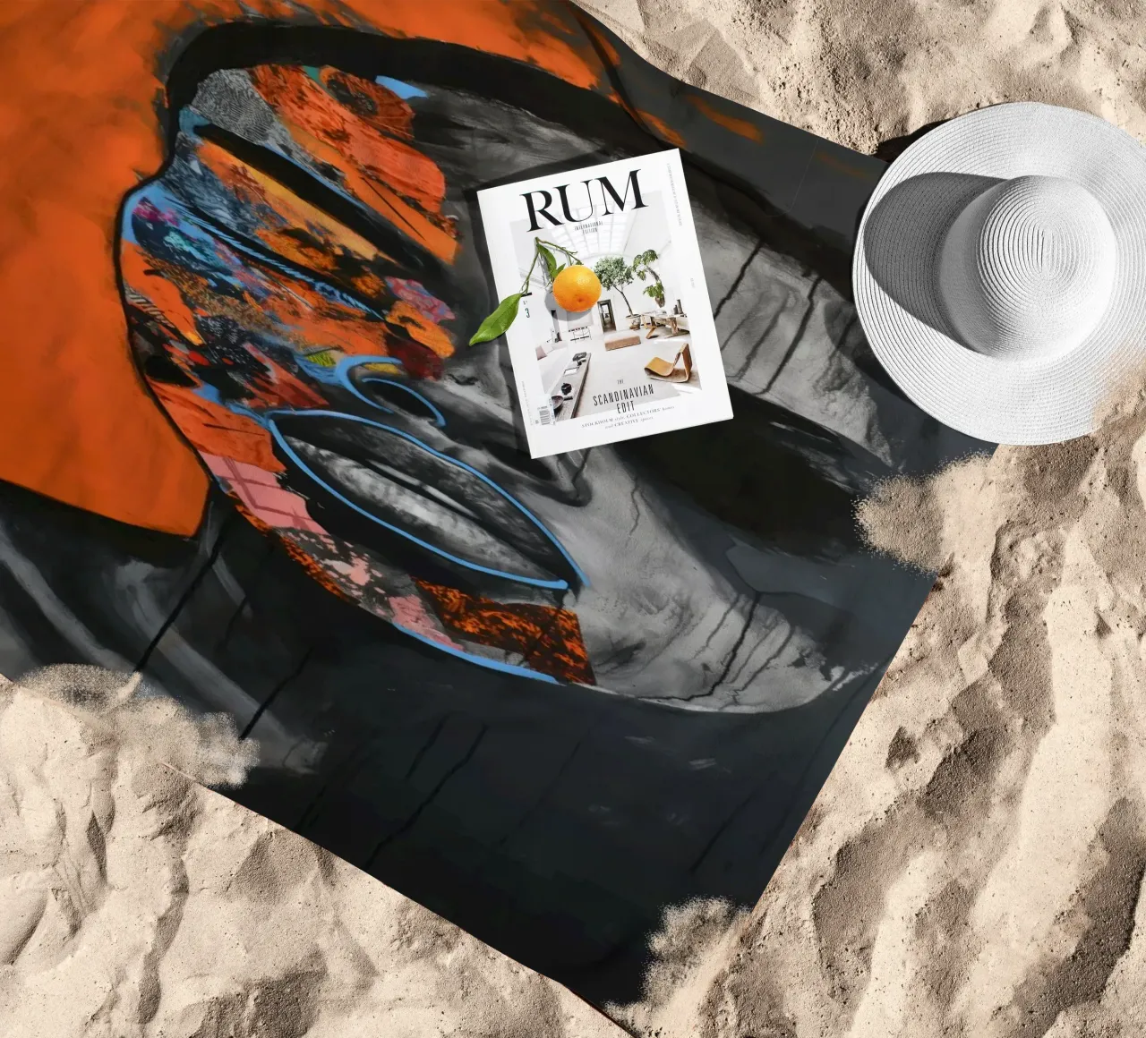 Abstract portret beach towel by Imagine