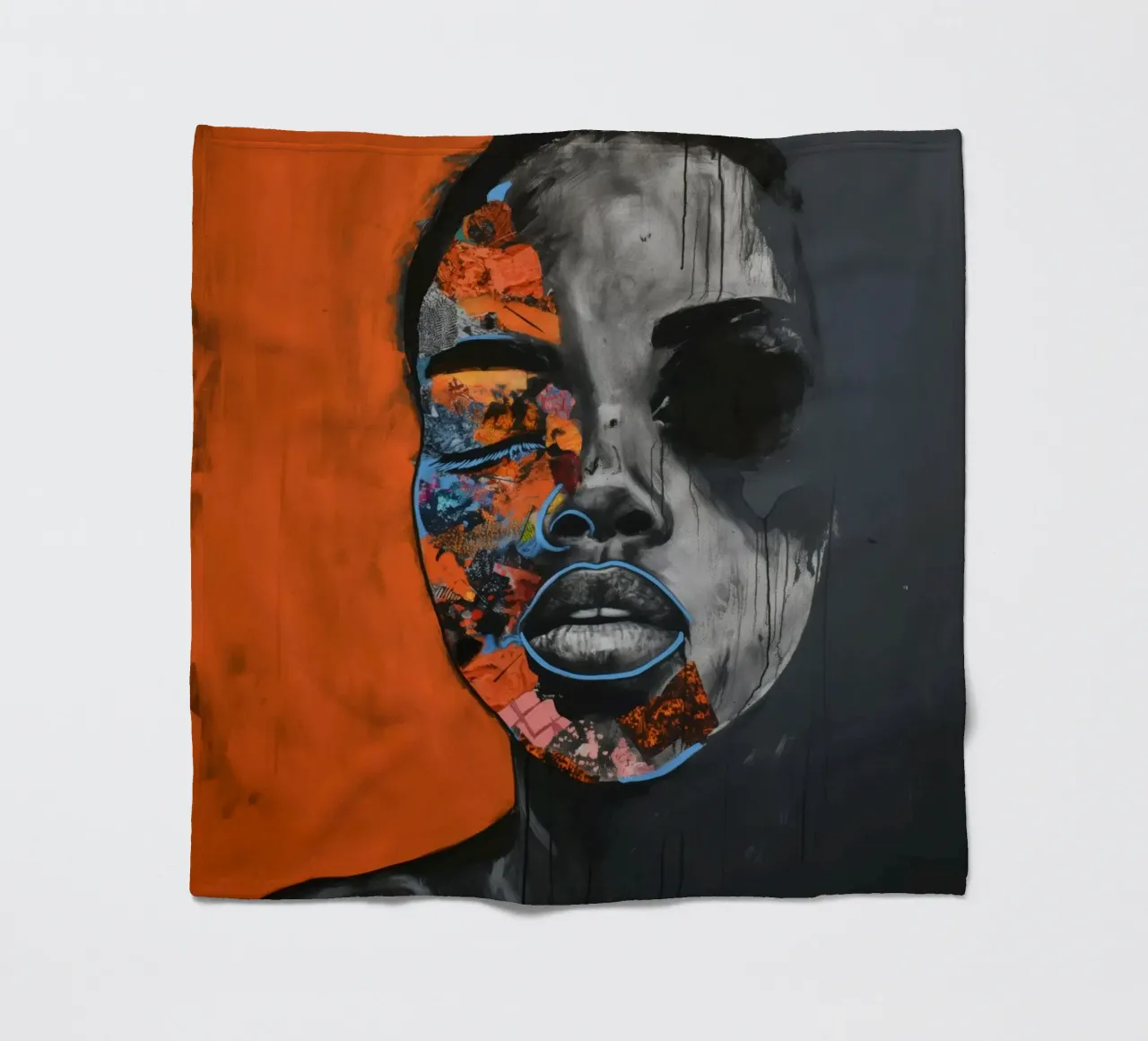 Abstract portret fleece blanket by Imagine