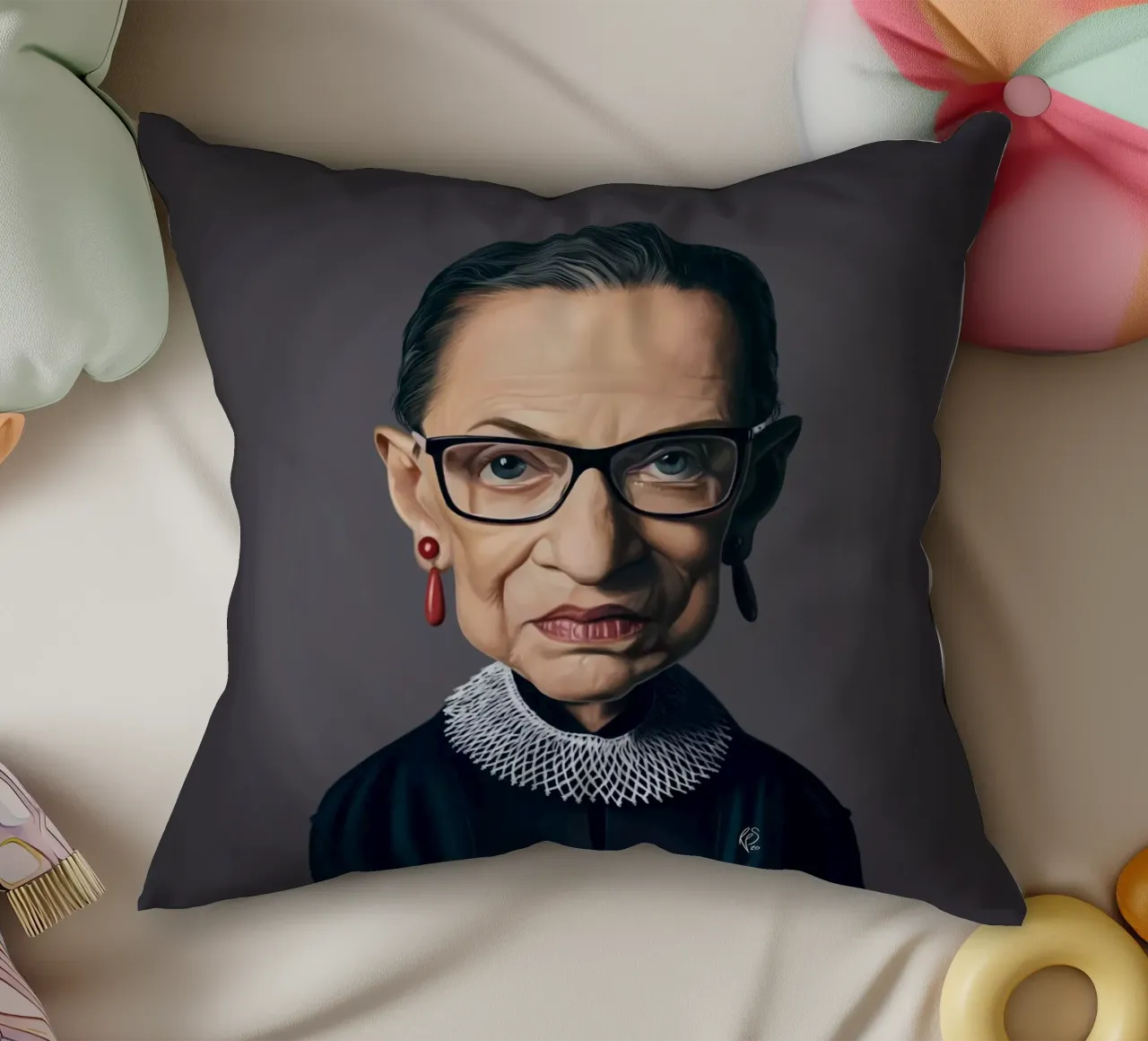 Ruth Bader Ginsburg cuscino da Rob Art | Illustration