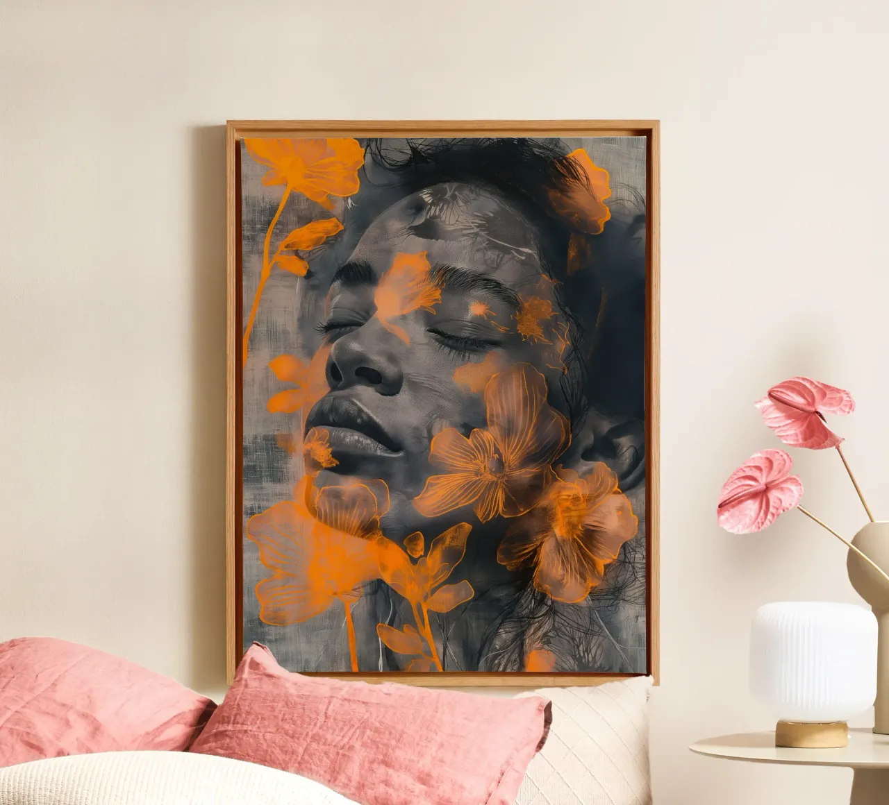 Muurkunst van Imagine canvas met Baklijst van Imagine