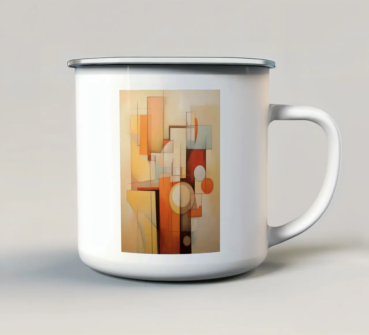 Abstract forms enamel mug by Imagine