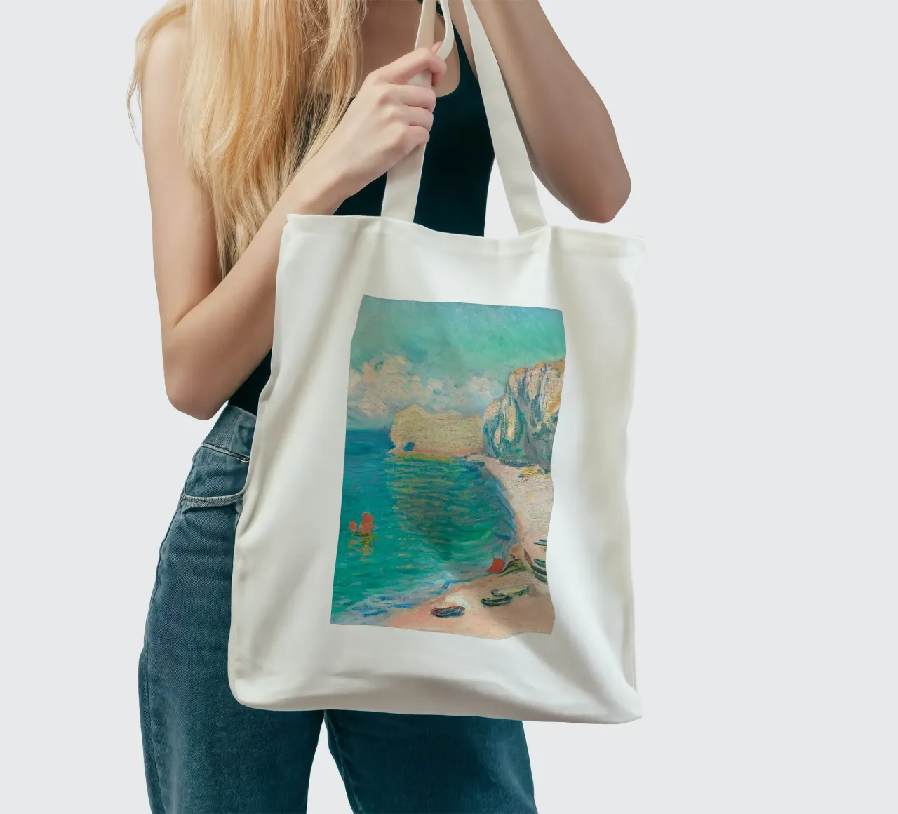 scenic-view painting claude monet tote bag by belong shop