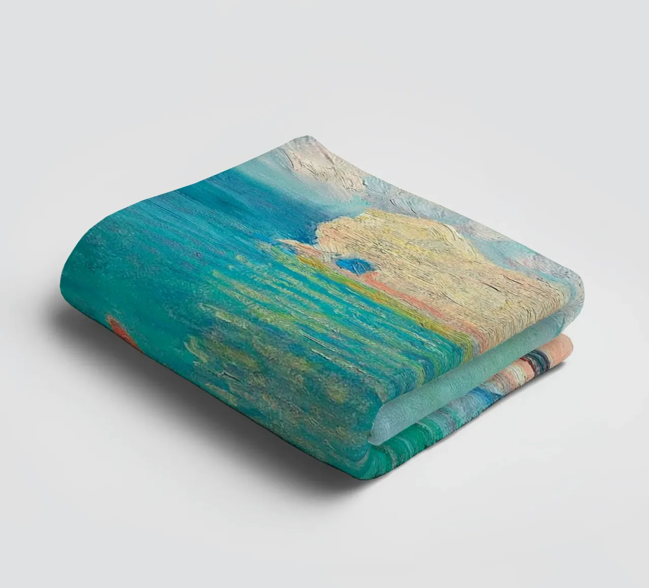 schilderij met panoramisch uitzicht claude monet badhanddoek van belong shop