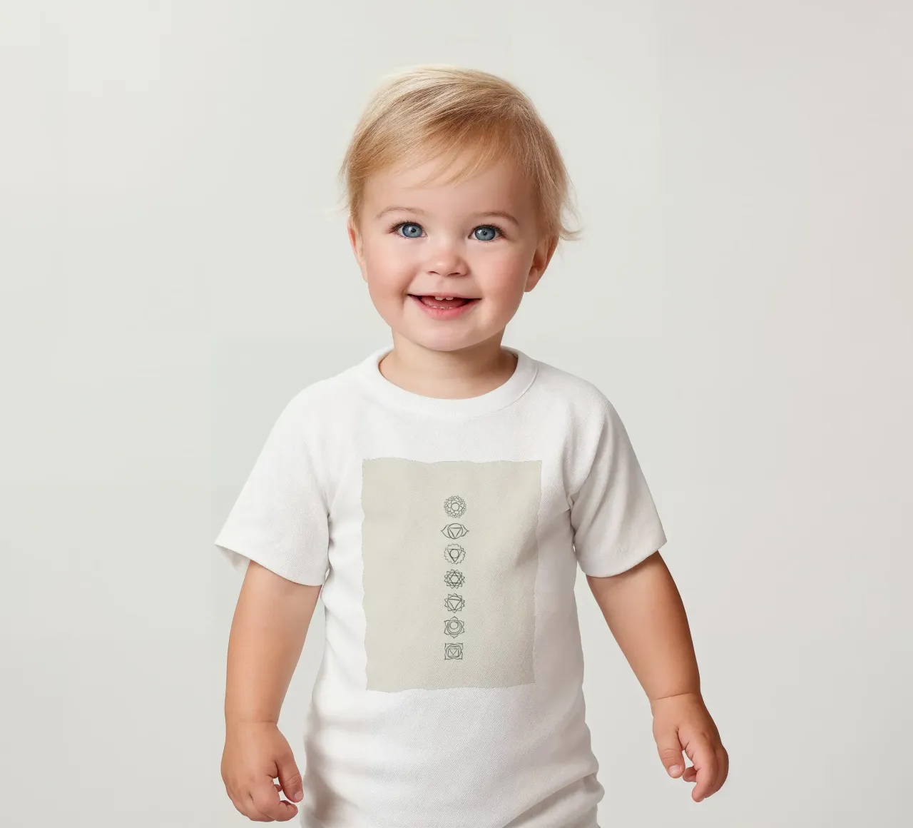 Line art minimalista in bianco e nero boho simbolismo dei chakra maglietta neonato da This Wild Soul - Illustration