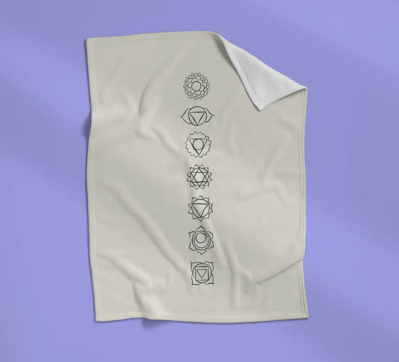 Line art minimalista in bianco e nero boho simbolismo dei chakra coperta in pile da This Wild Soul - Illustration