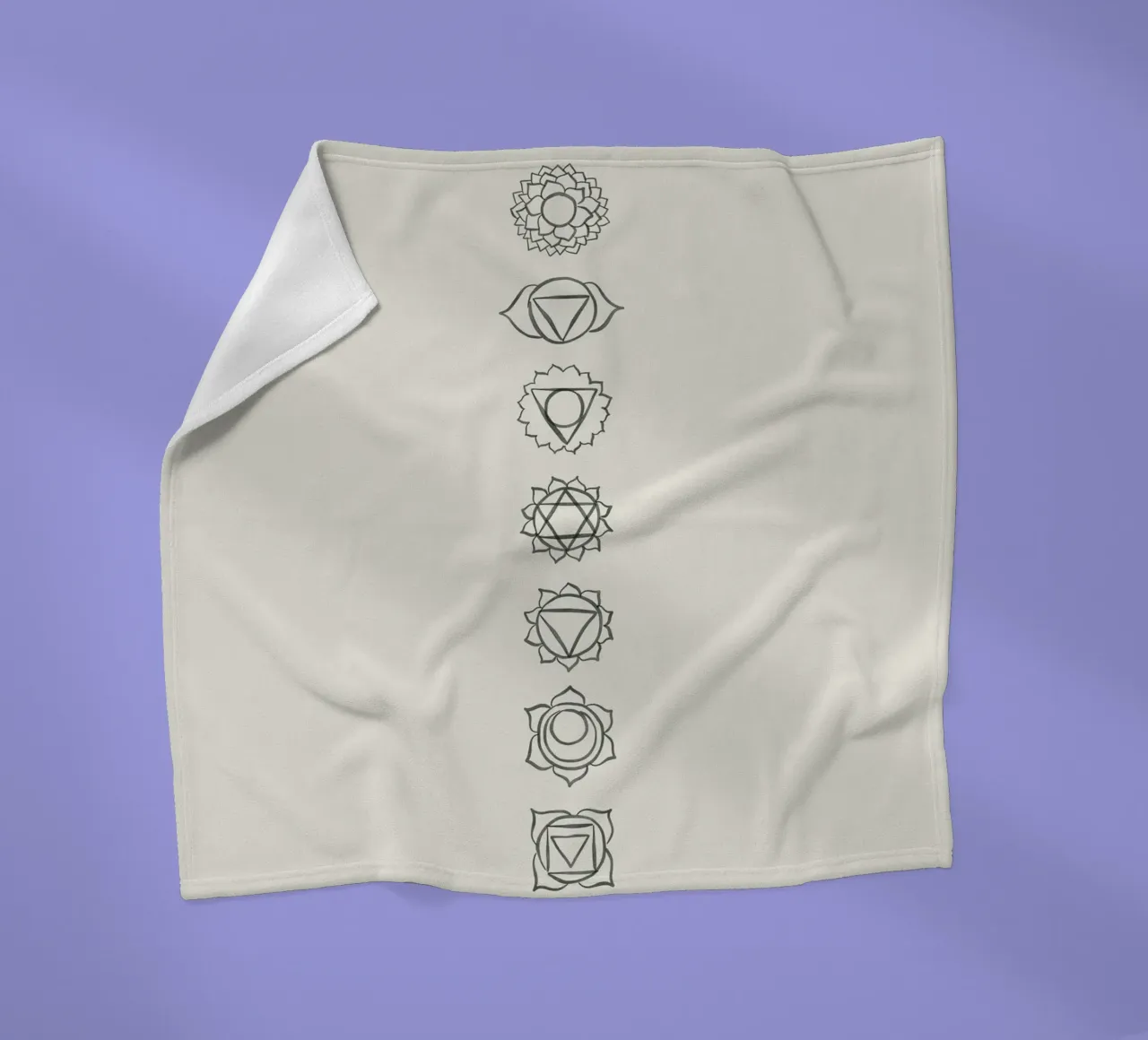 Line art minimalista in bianco e nero boho simbolismo dei chakra coperta in pile da This Wild Soul - Illustration