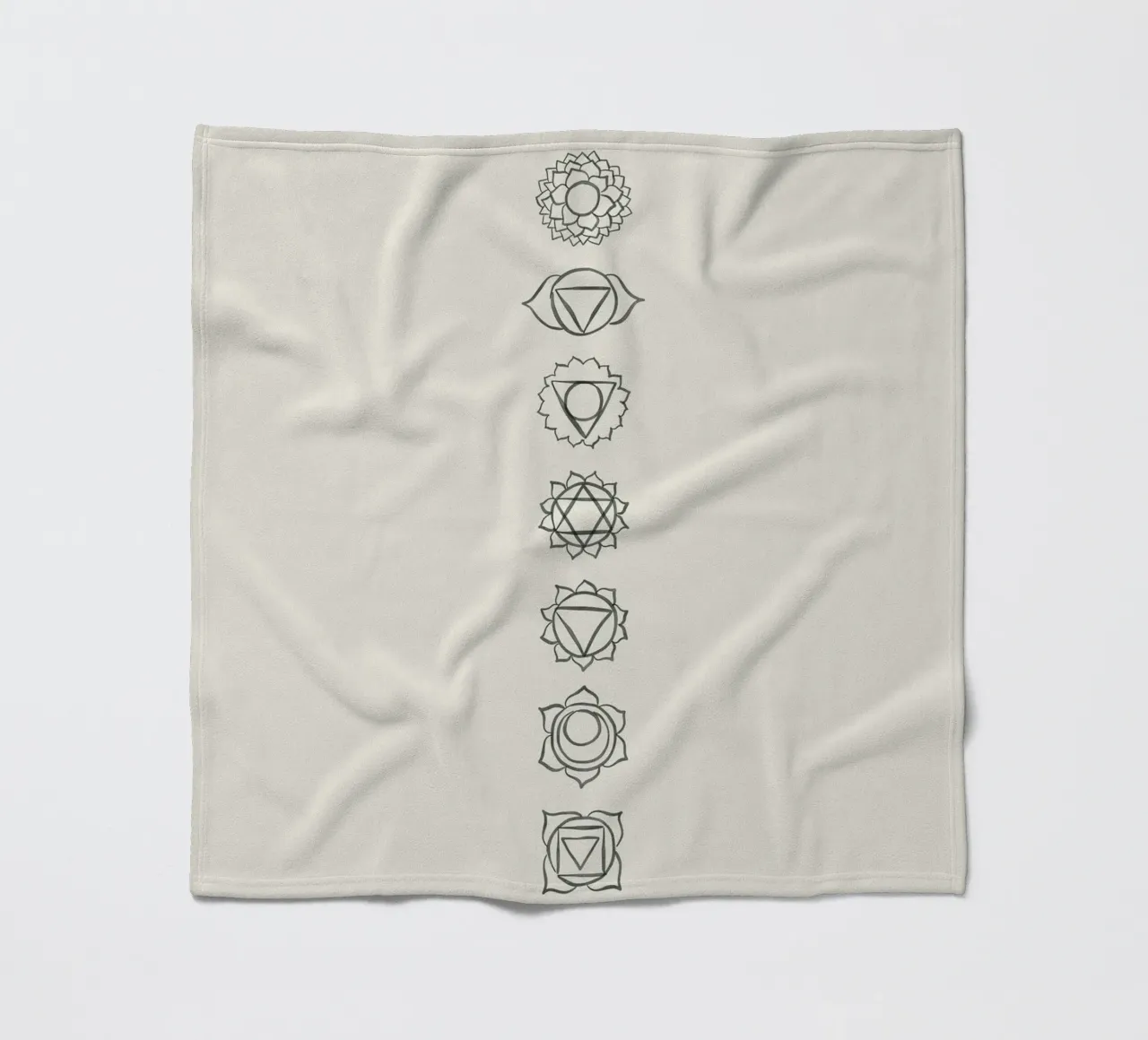Line art minimalista in bianco e nero boho simbolismo dei chakra coperta in pile da This Wild Soul - Illustration