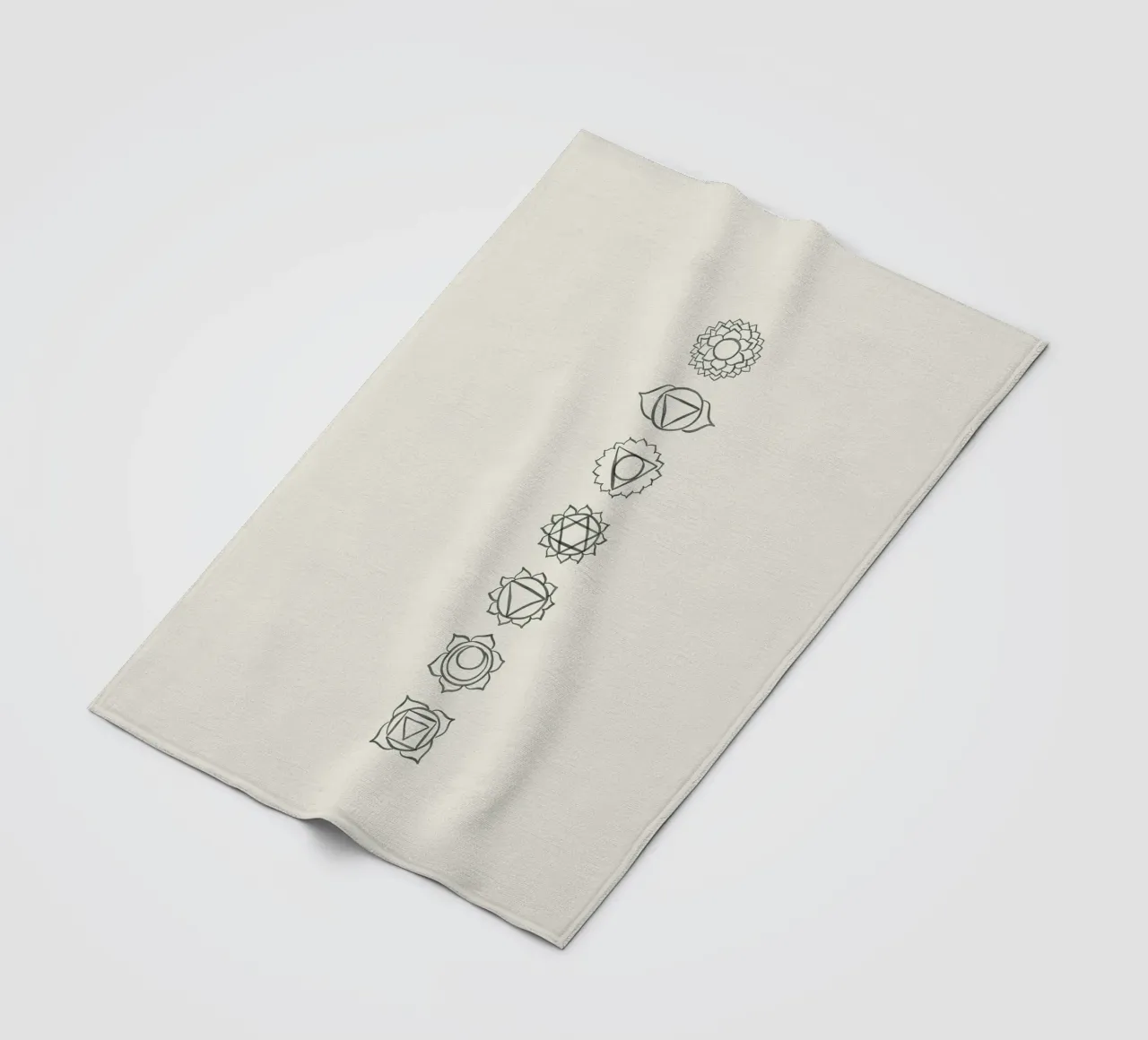 Line art minimalista in bianco e nero boho simbolismo dei chakra coperta in pile da This Wild Soul - Illustration