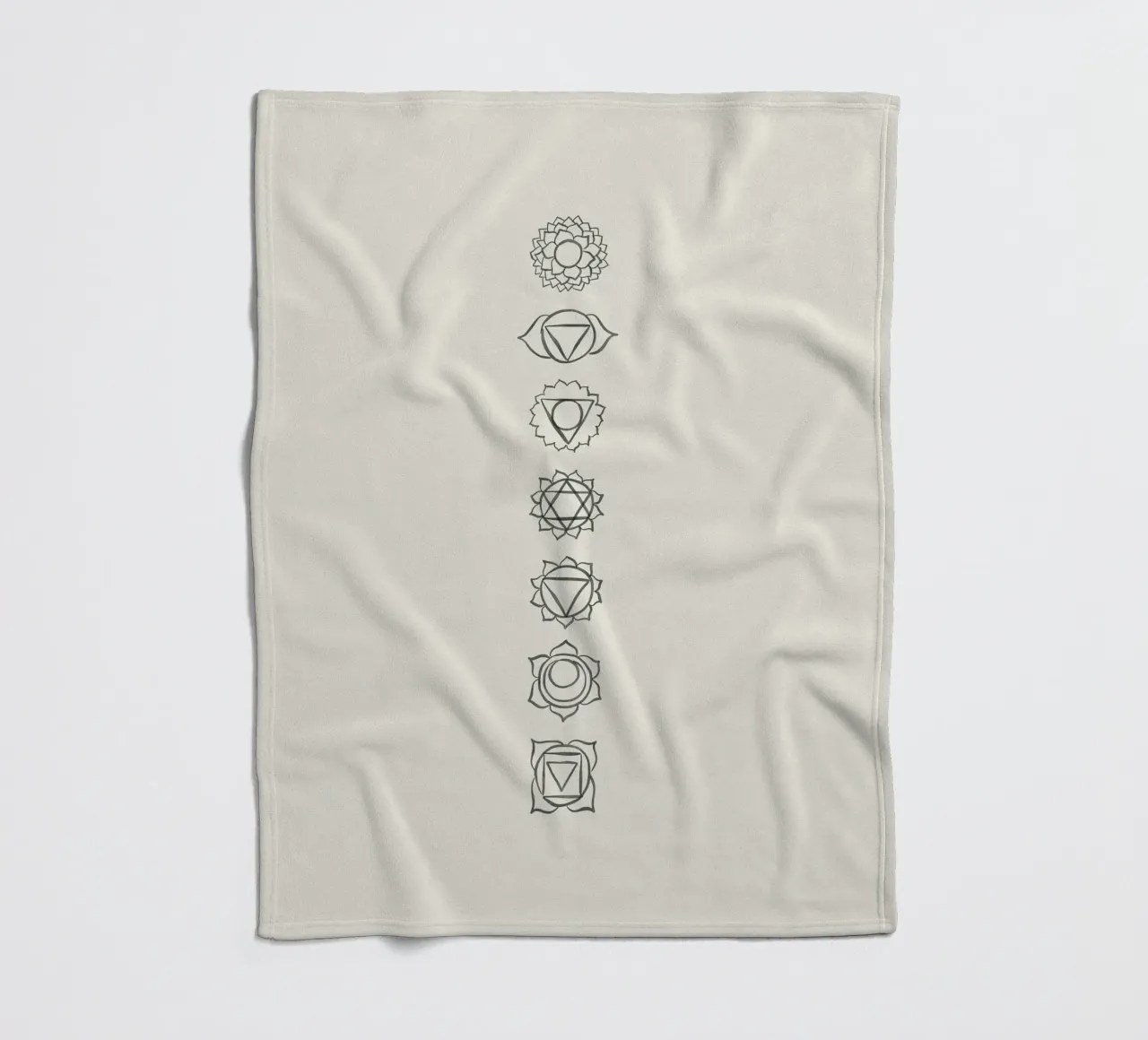 Line art minimalista in bianco e nero boho simbolismo dei chakra coperta in pile da This Wild Soul - Illustration
